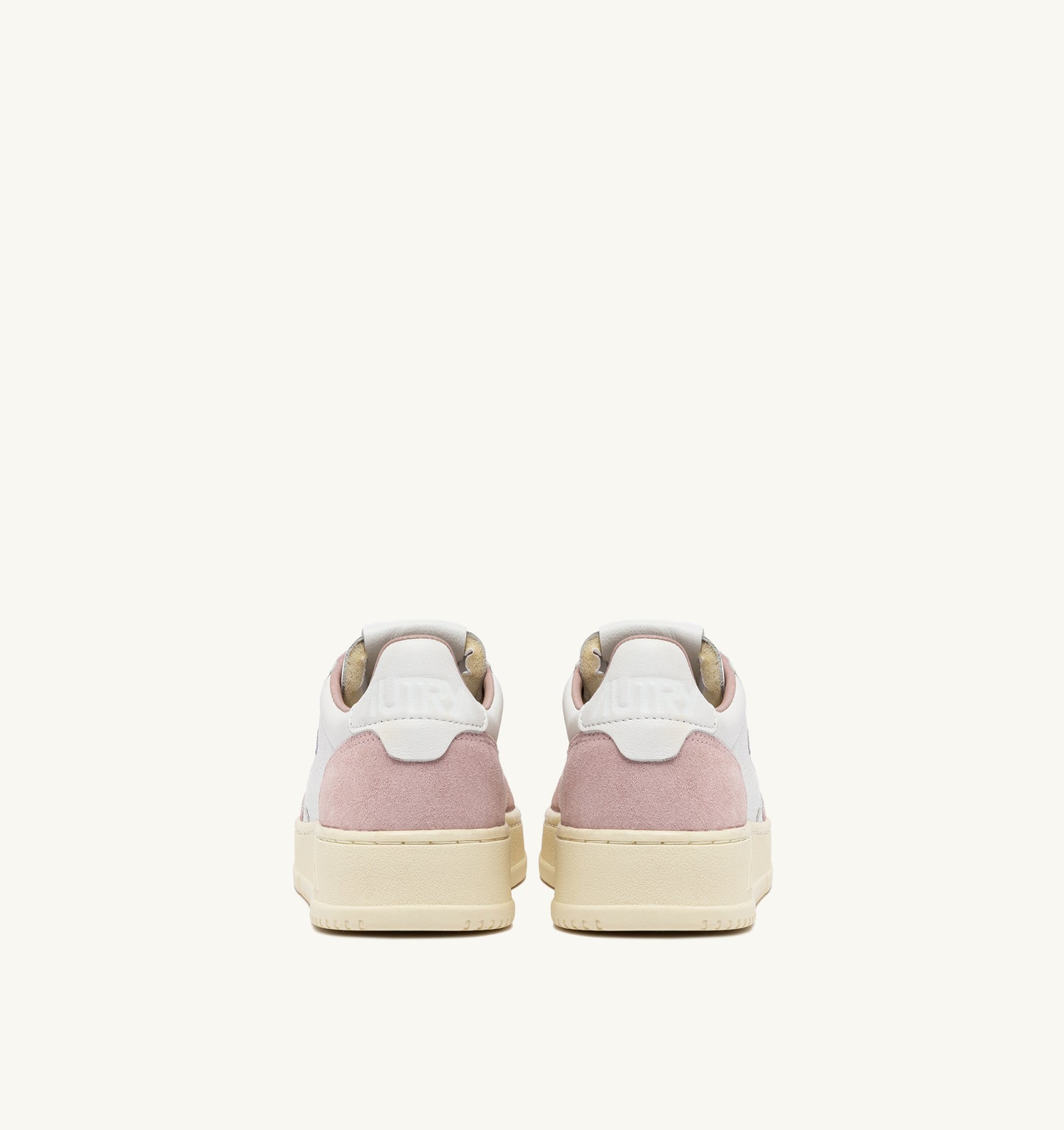 SNEAKERS DONNA AUTRY MEDALIST LOW IN PELLE SCAMOSCIATA ROSA E PELLE BIANCA