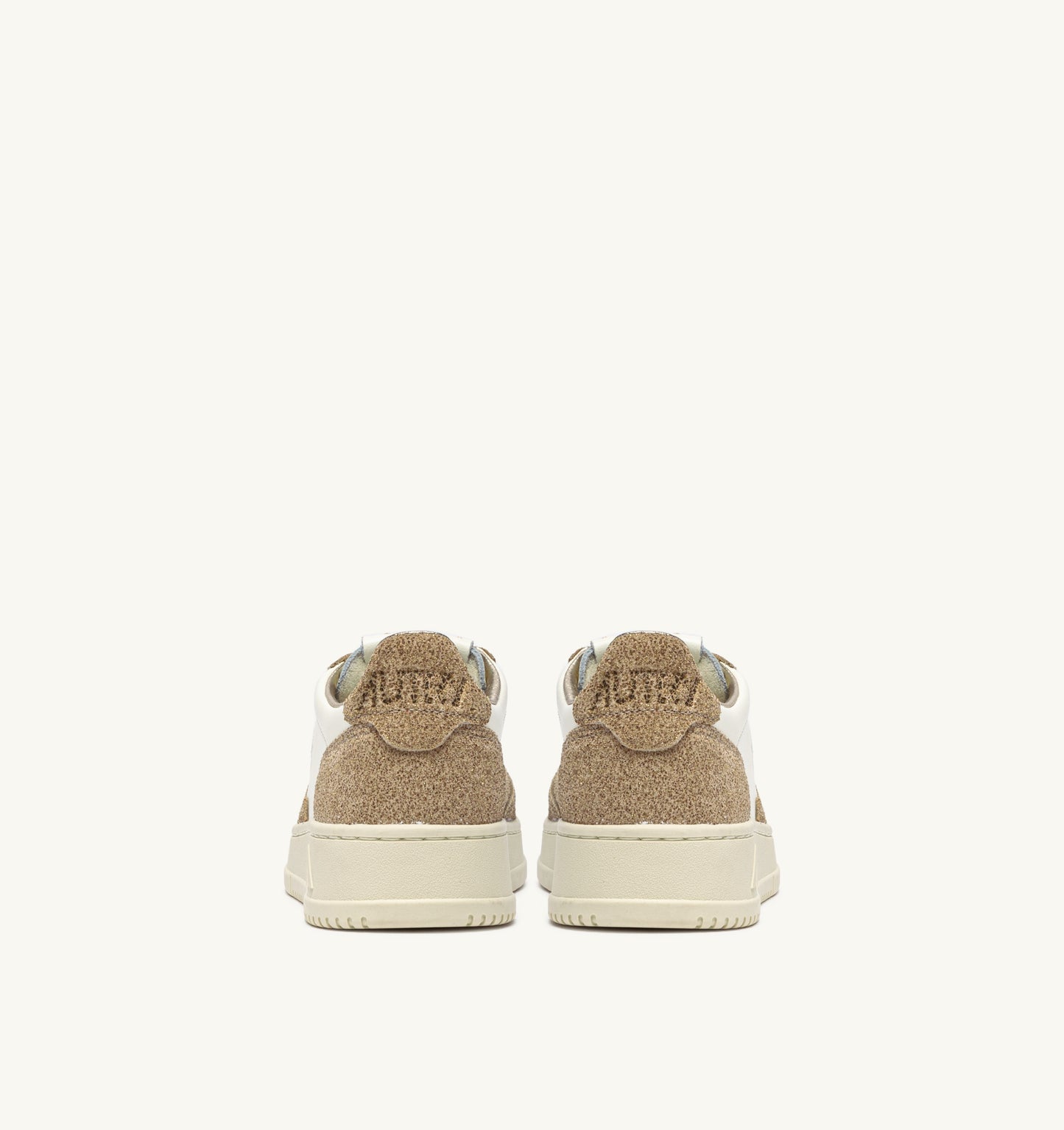 SNEAKERS DONNA AUTRY MEDALIST LOW CAMOSCIO GLITTER E PELLE BIANCA