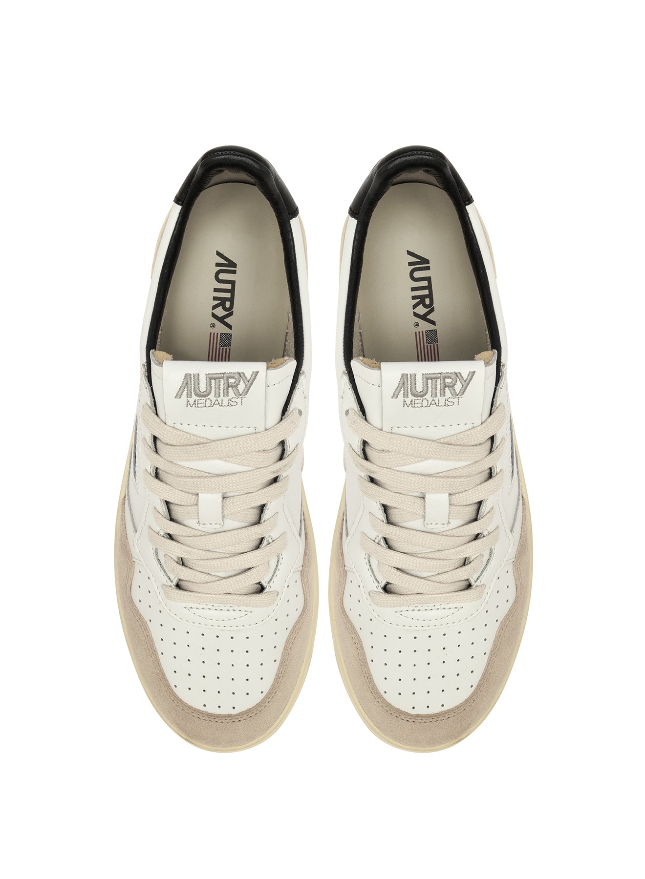 AUTRY DONNA MEDALIST PELLE SUEDE TALLONE NERO LETTERING