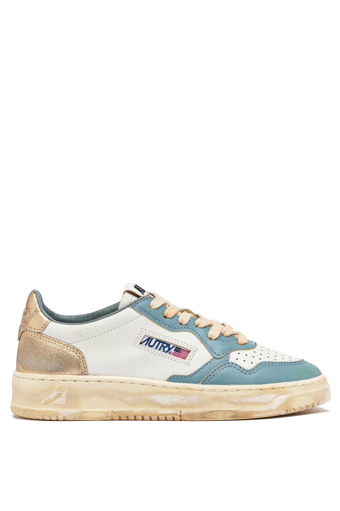 AUTRY SNEAKERS MEDALIST LOW SUPER VINTAGE COLORE BIANCO SILVER-BLUE E PLATINUM