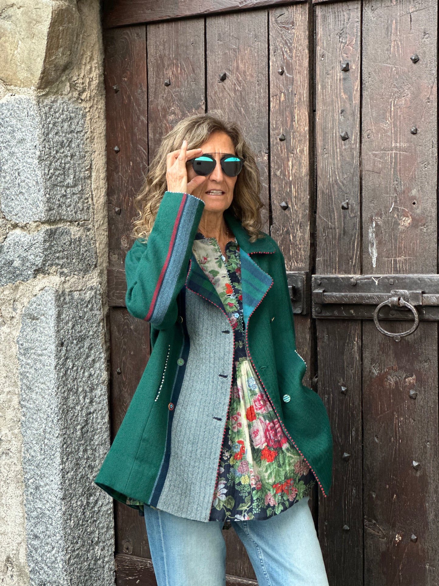 Pero giacca peacot verde reversibile