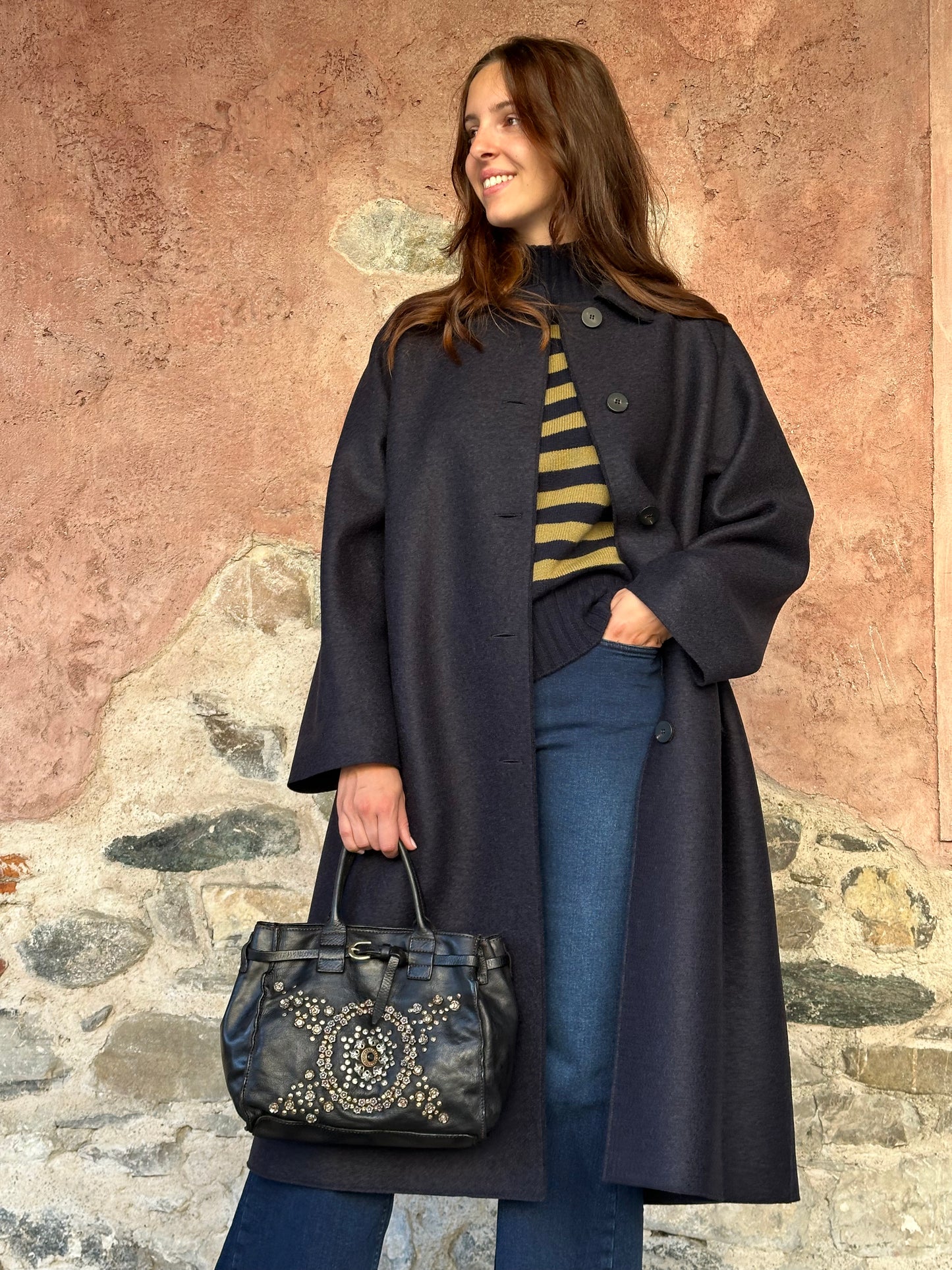 Cappotto in pura lana felted