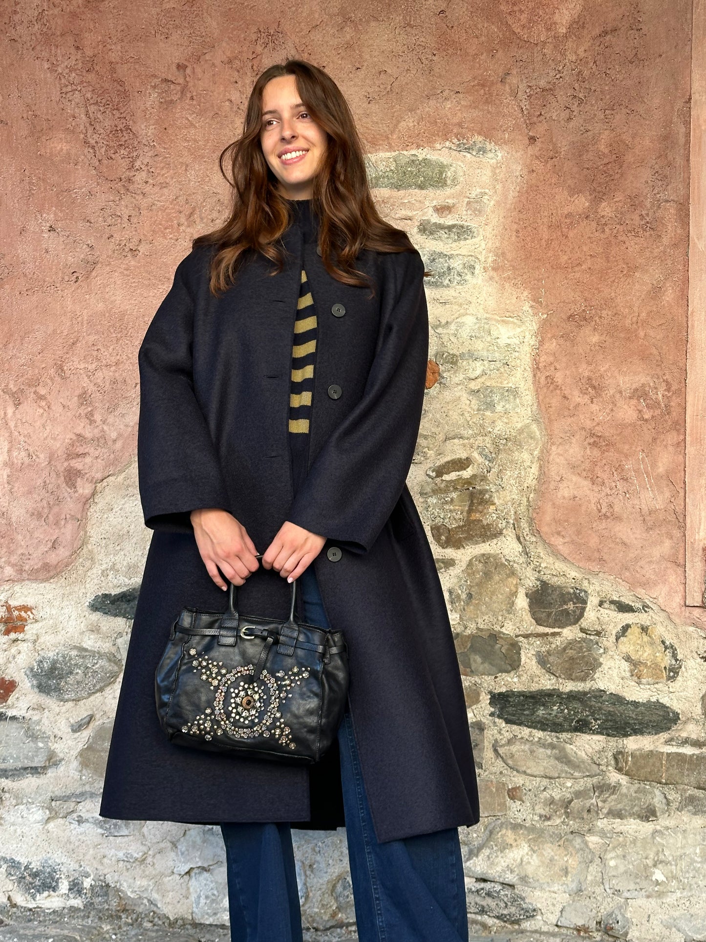 Cappotto in pura lana felted