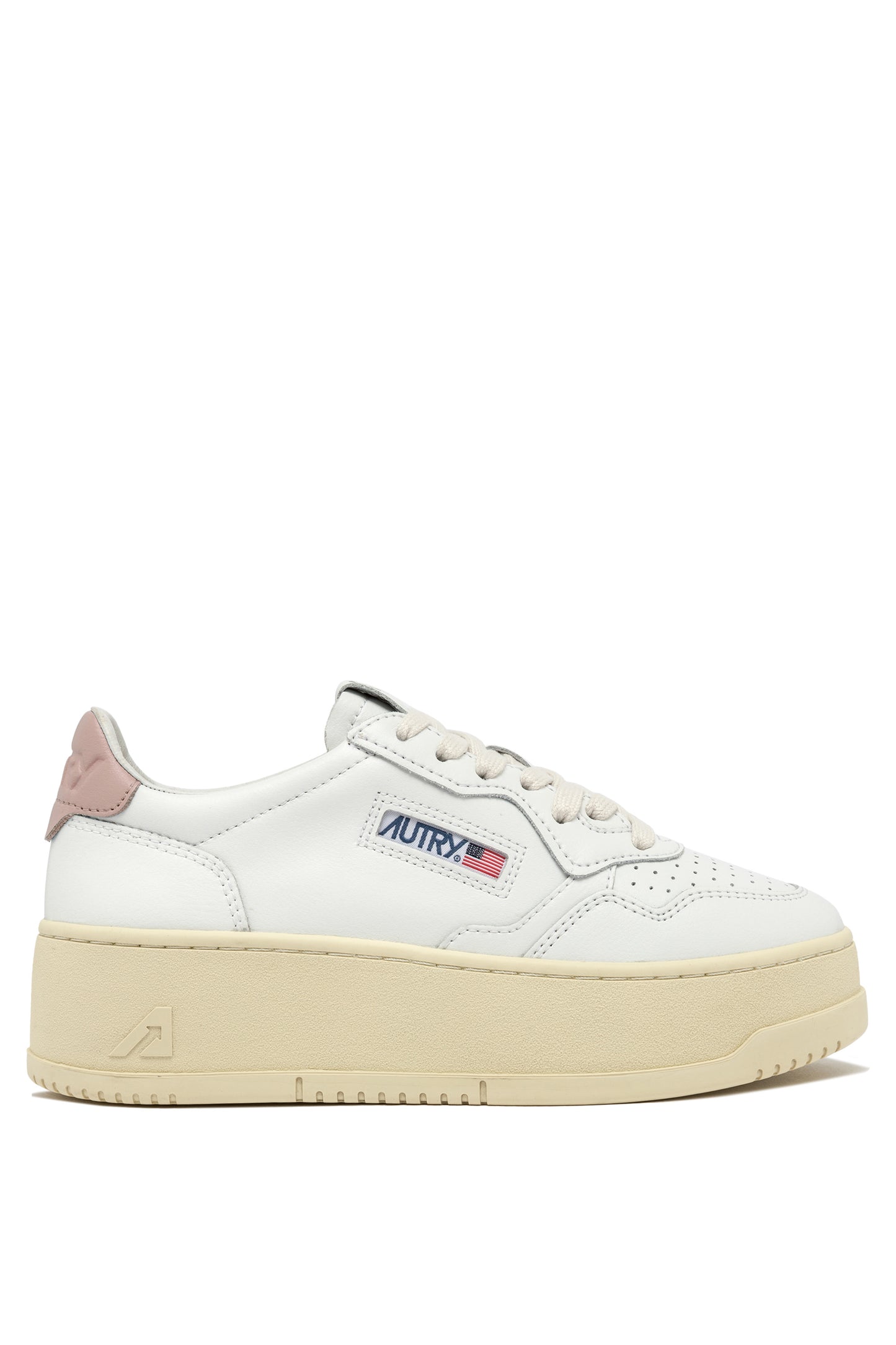 AUTRY SNEAKERS MEDALIST PLATFORM IN PELLE COLORE BIANCO E POWDER PINK