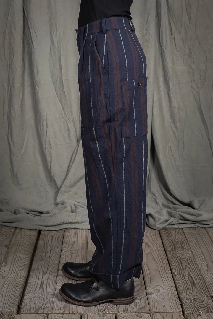 pantalone lana gessata