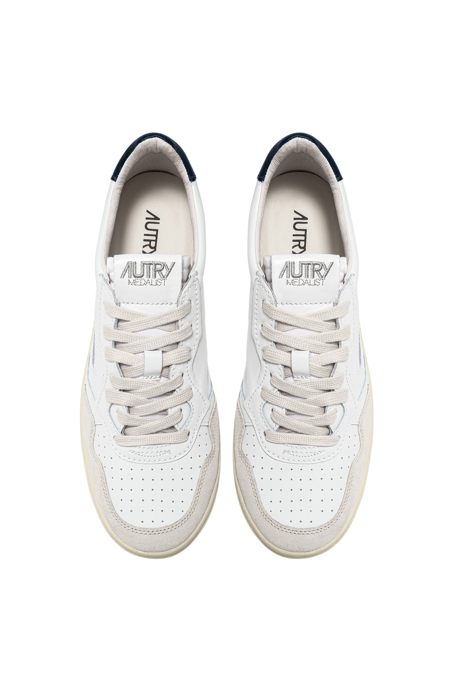 AUTRY SNEAKERS MEDALIST LOW IN PELLE BIANCA E BLUE  E SUEDE BEIGE