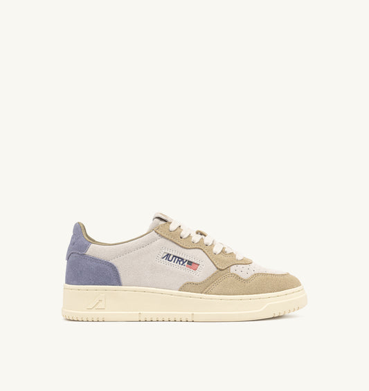 SNEAKERS DONNA AUTRY MEDALIST LOW IN PELLE SCAMOSCIATA TRICOLOR