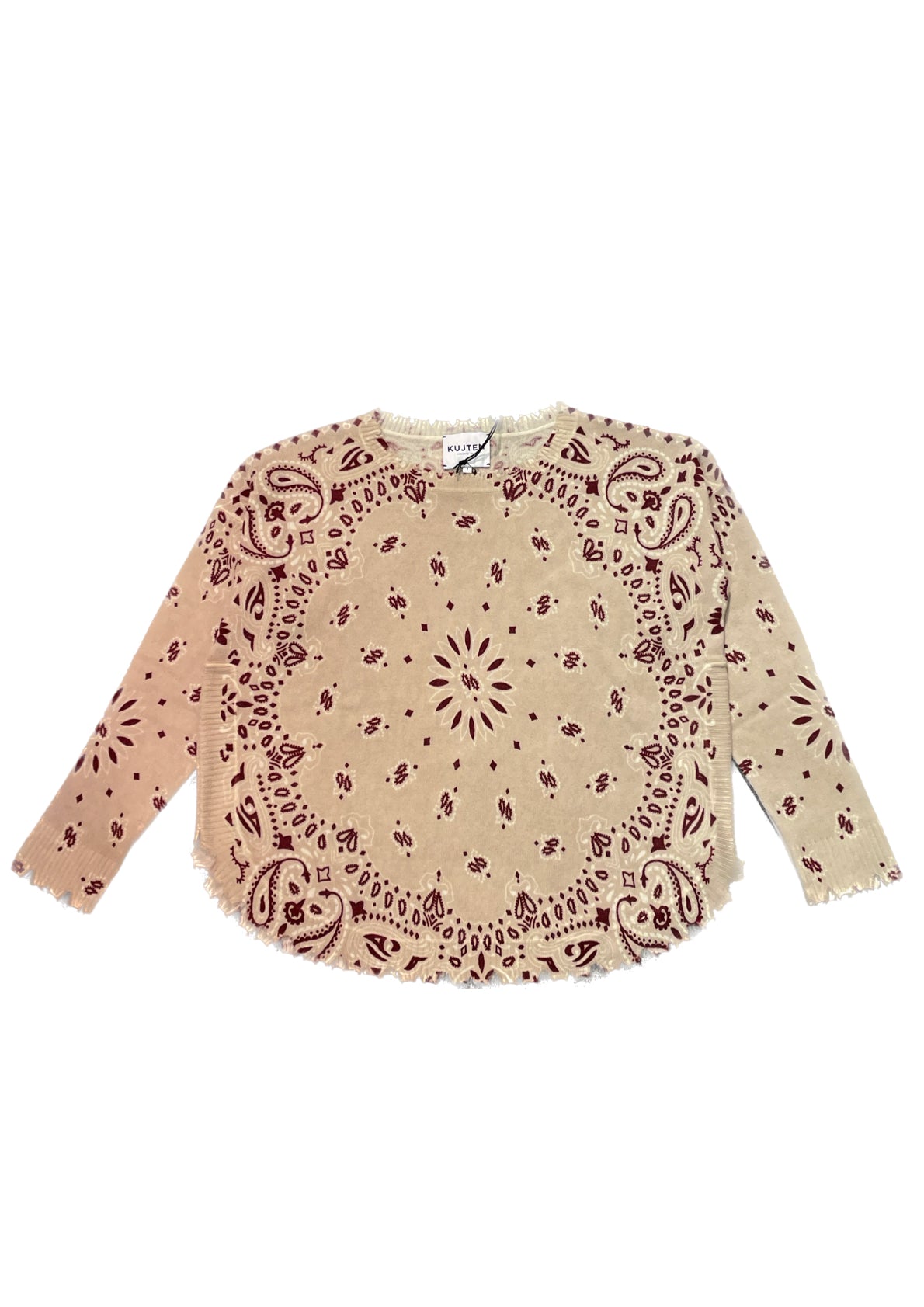 PULL CASHMERE BANDANA BEIGE