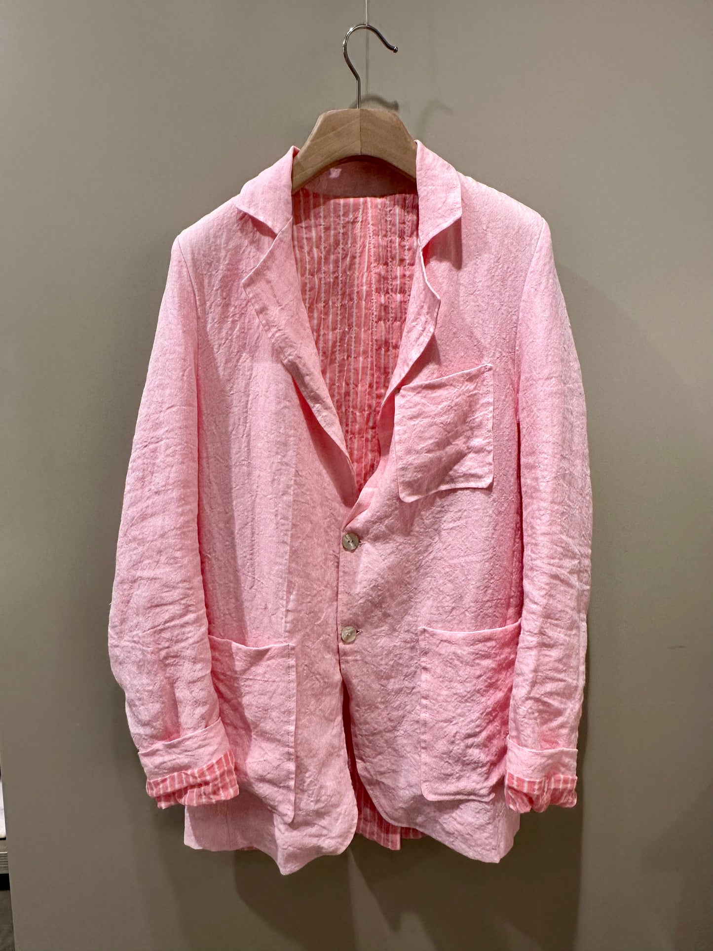 GIACCA IN LINO ROSA