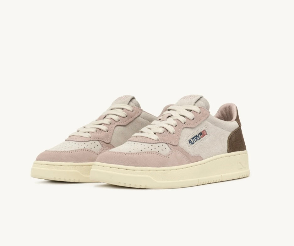 AUTRY SNEAKERS DONNA MEDALIST LOW IN SUEDE GRIGIO POWDER E EBONY