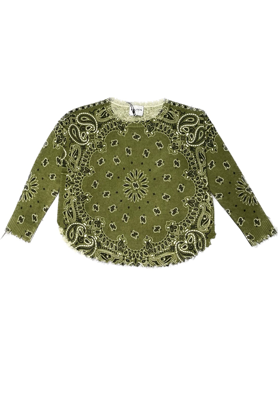 PULL CASHMERE BANDANA GREEN