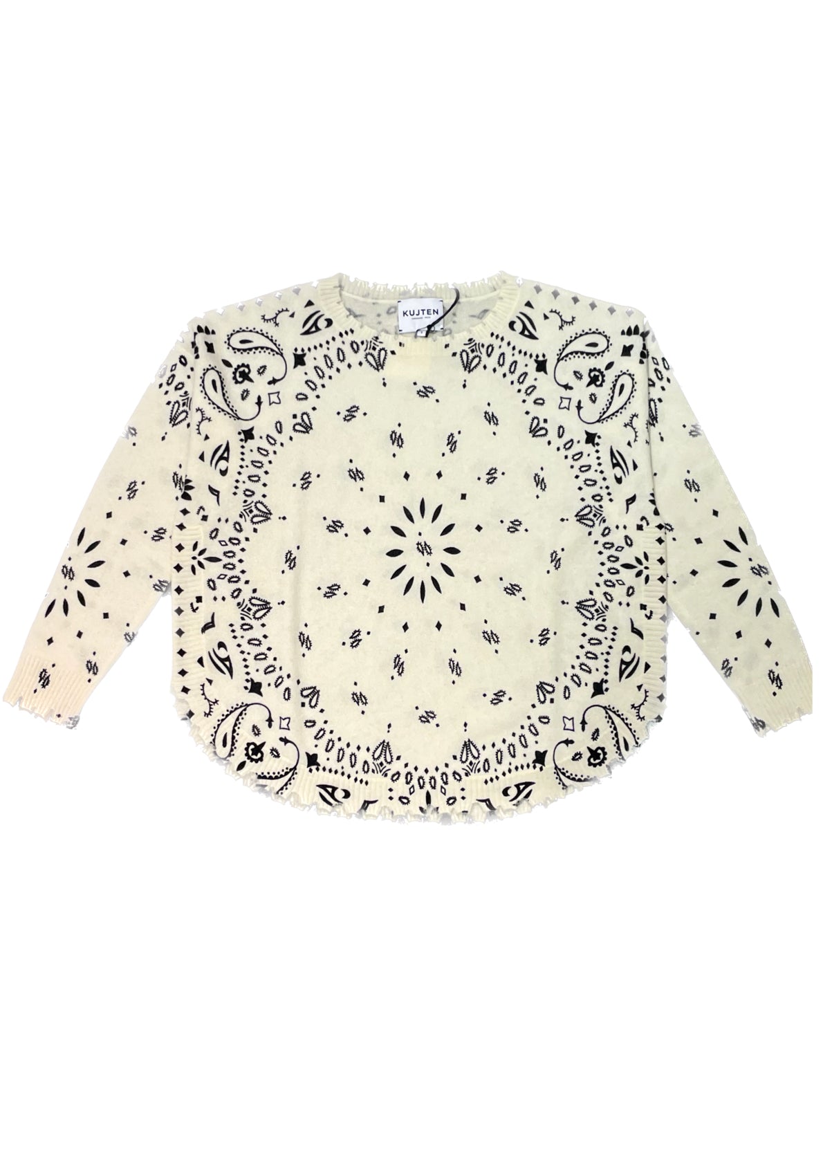 PULL CASHMERE BANDANA WHITE