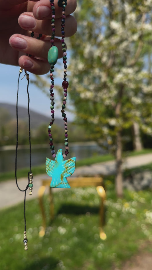 Collana Epure Bird Turquoise