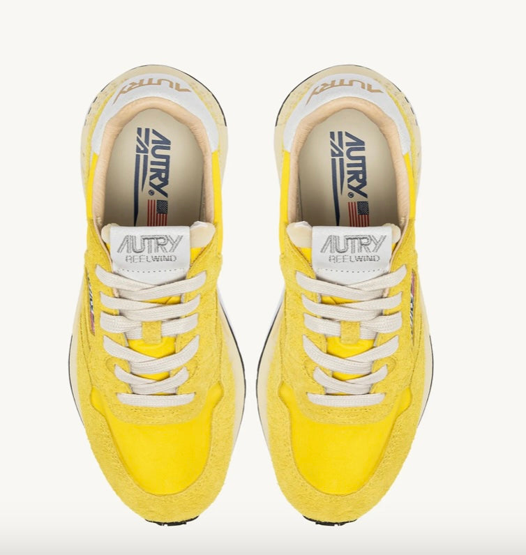 AUTRY SNEAKERS  DONNA REELWIND LOW IN NYLON E SUEDE GIALLO